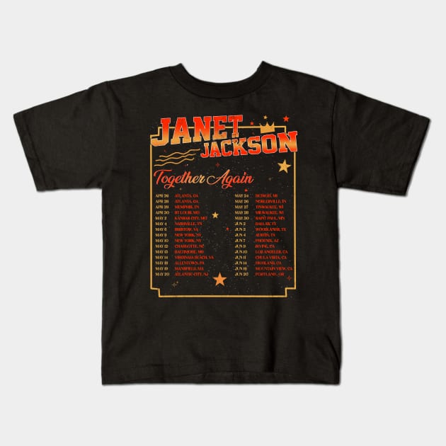 Janet Jackson Vintage Tour Concert Kids T-Shirt by Evergreen Daily